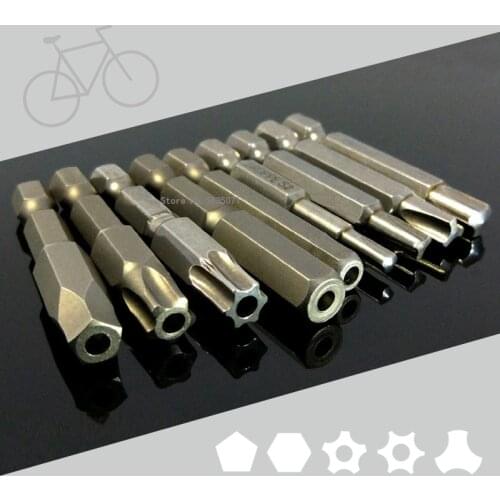 9Pcs Set SHARE BICYCLE Screwdriver Drill Bit Magnetic 1/4" Y Torx 5-Point Pentagon Hex Head Power Hand Tools S2