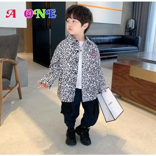 Spring Autumn shirts for boys children clothes boys shirts baby blouse fashion lepard full sleeve clothing 2T to 12T yrs