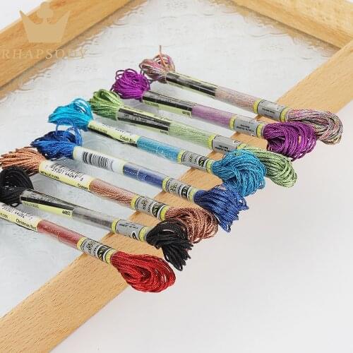 High Quality Super Deal Light Effect Floss Art 317W 6 Strands High Sheen Colors Metallic Embroidery Floss Cross Stitch Thread