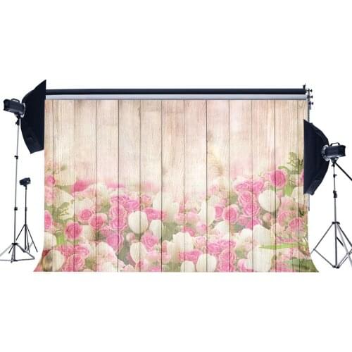 Valentines Day Backdrop Blooming Fresh Rose Flowers Rustic Wood Plank Romantic Wallpaper Photography Background Party