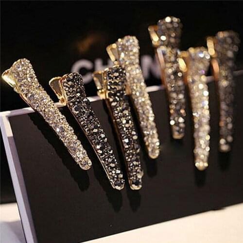 Girl Bling Crystal Hairpins Headwear For Women Girls Rhinestone Hair Clips Pins Barrette Styling Tools Accessories Crystal Clips