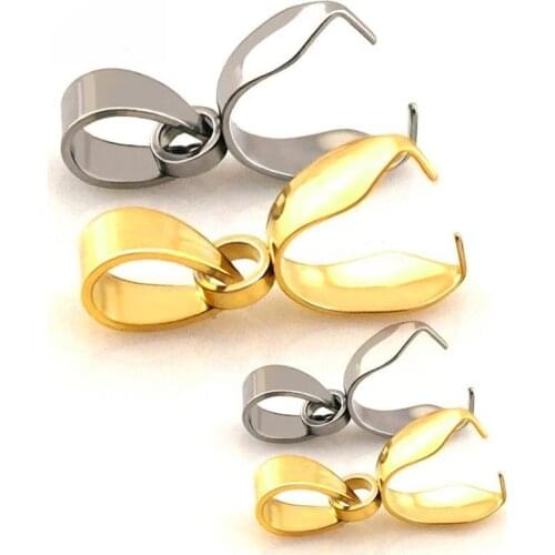 20pcs Gold Sliver Pendant Clip Clasp Pinch Clip Bail Pendant Connectors Bail Beads Jewelry Findings Accessories Copper Material