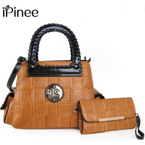 IPinee Fashion Leather Knitting Shoulder Bags for Women Luxury Brand Handbags With Purse Designer CrossBody Bag Sac A Main
