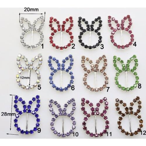 New Fashion 10Pcs/lot 20*28mm Rabbit ears Jewelry Accessories color rhinestones pedestal Phone embellishments Accessories