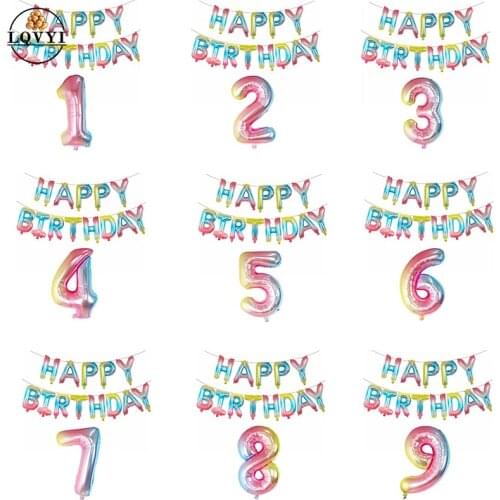 16'' Letter Balloons Foil Happy Birthday Alphabet balloon 30'' number 1 2 3 4 Birthday Party Decorations Kids Baby Shower balls