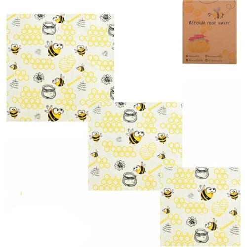 3pcs/set FDA Tested Reusable Food Wraps Sustainable Organic Bees Wax Lid Cover Wrap Food Storage Eco Friendly Fruit Beeswax Wrap