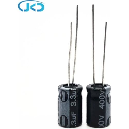 30pcs/lot 400V 3.3UF 8*12mm RADIAL aluminum electrolytic capacitor 3300NF 20% 3.3UF400V
