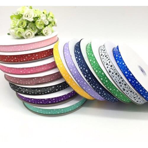 5 yards 5/8"(15mm) Ribbon Wedding Decoration Printing Stars Grosgrain Ribbon Gift Wrapping Hair Bows DIY Christmas Ribbon