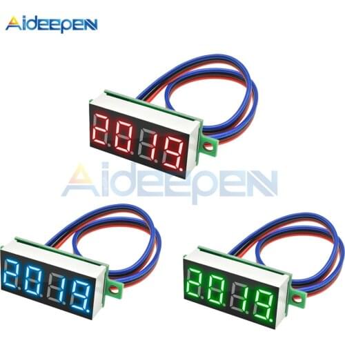 0.36 Inch DC LED Digital Voltmeter 0-100V Voltage Meter Auto Car Mobile Power Voltage Tester Detector 12V 24V 36V Red Green Blue