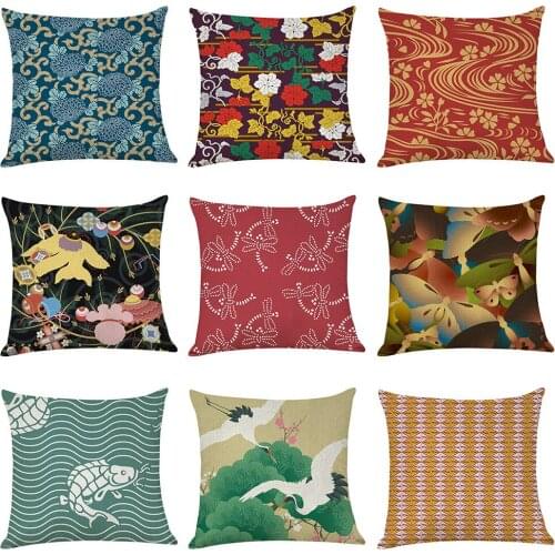 Retro Style Pattern Throw Pillow Case Cushion Covers for Home Sofa Chair Decorative Pillowcases