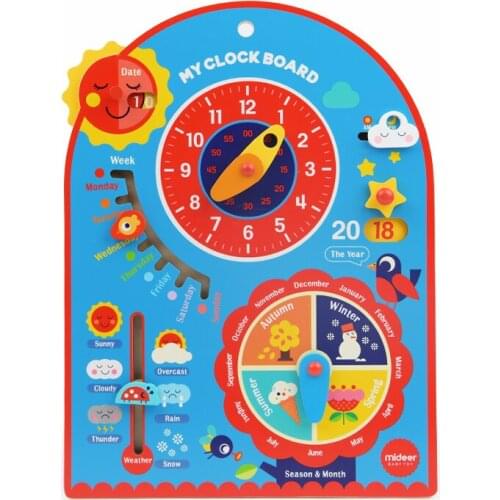 Kids Multifunction Clock Board Montessori Educational Wooden Toys For Children Time Management Sheet Kids Wood Toy oyuncak
