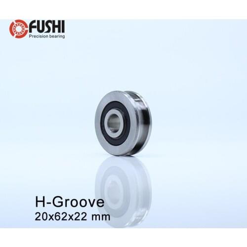 H Groove Bearing ( 1PC ) 20*62*22 mm Steel Bearing Rollers H18/5 H10/6 Slide Guide Bearings U Wheel Pulley