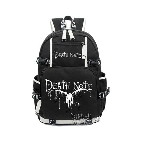 Hot Anime Death Note Backpack Cosplay Light Yagami Luminous Canvas Bag Schoolbag Travel Bags
