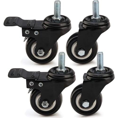 HOT-4 x Heavy Duty 50mm PU Swivel Castor Wheels Trolley Furniture Caster