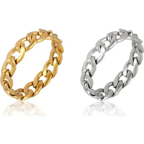 Euramerican Stainless Steel Rings Women Chain Rings For Women Geometry Ring Gold Ring Rings Statement Jewelry Womens Rings Gift