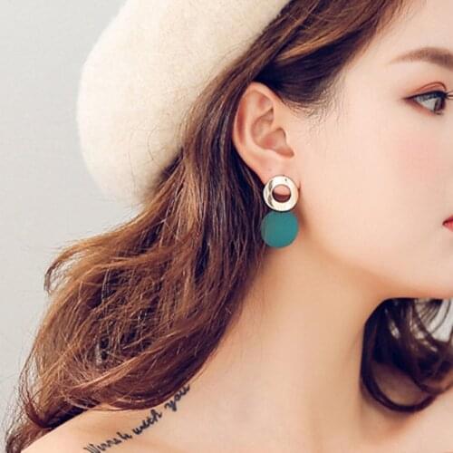 Round Dangle Geometric Earrings Simple Water Drop Hollow Metal Pendant Hanging Earring for Women Jewelry Accessories