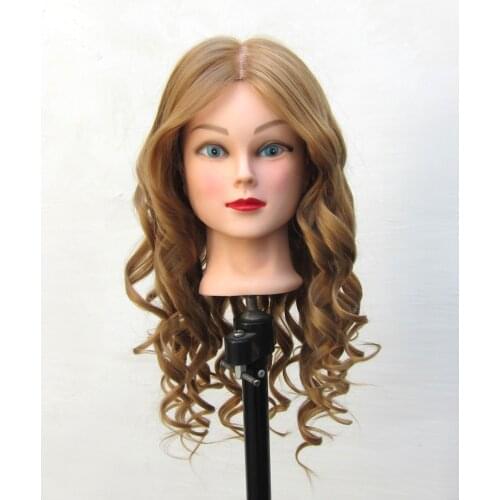 65cm Mannequin Head Maniqui90% Human Hair Dummy Training Head Cosmetology Mannequin Heads Manikin Head Hair Styling Mannequins