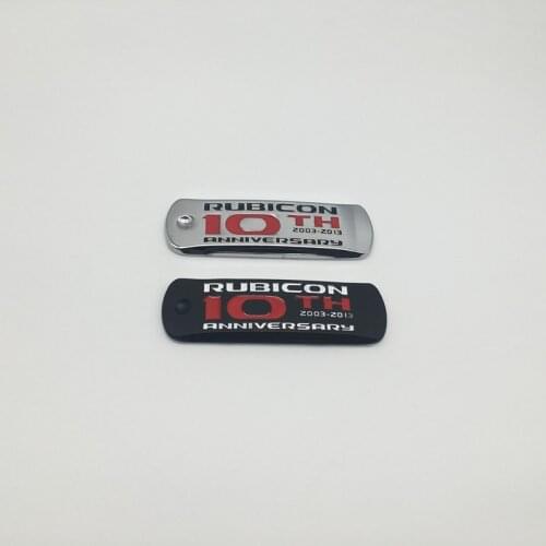 For Jeep Wrangler Metal Rubicon 10th Anniversary Logo Car Auto SUV Fender Emblem Badge