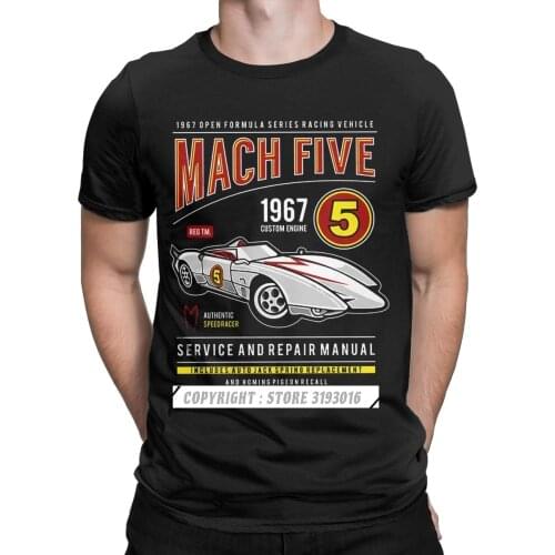 Fun Mach Five Service And Repair Manuel Tshirt Men O Neck Tee Shirt Speed Racer Anime Tee Shirt Christmas Day