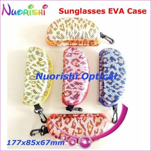 20pcs Big Large Size Nice 5 Colors Snakeskin Pattern Zipper Eyeglass Glasses Sunglass Eyewear EVA Case Box ML021 Free Shipping