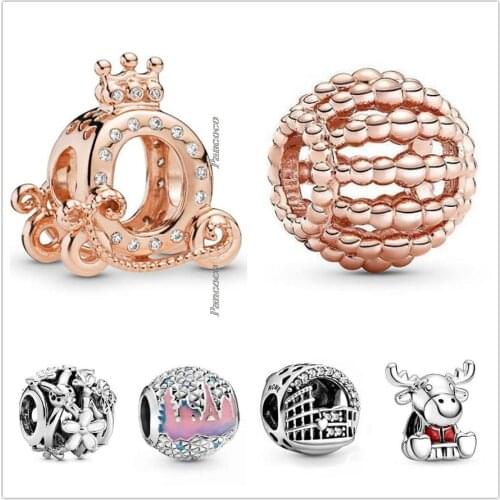 Original 925 Sterling Silver Vest Canada Moose Maple Leaf Branch Charm Beads Fit Pandora Bracelet & Necklace Jewelry