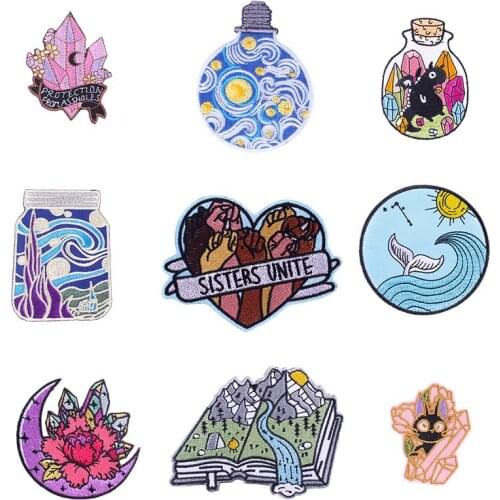 Fashion Colorful Patch Fusible For Vetement Clothing Embroidered Patches For Clothing Applique Accessories Decor Iron on Patch