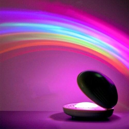 Shell-like Rainbow Projector Projection-Lamp Atmosphere-Lamp Shell Star-Night-Light Rainbow Novelty Pink/green Bedroom Colorful