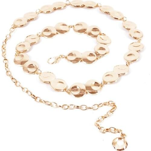 Metal buckle belt for dresses women ladies elastic waist chain belts female gold thin belts fashion 2018 waistband RT105