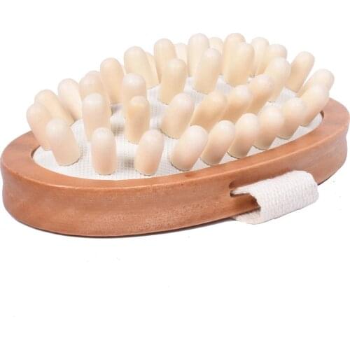 Hand-Held Wooden Body Brush Massager Cellulite Reduction Relieve Tense Muscles New 2020