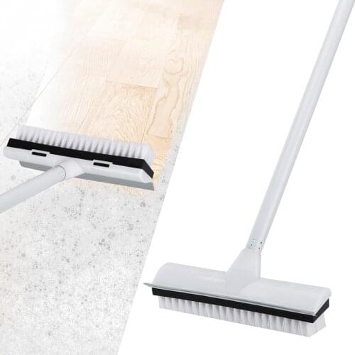 With Long Handle Floor Scrub Brush Rubber Scraper Stainless Metal Handle Scrubber with Stiff Bristles Carpet Brush Adjustable