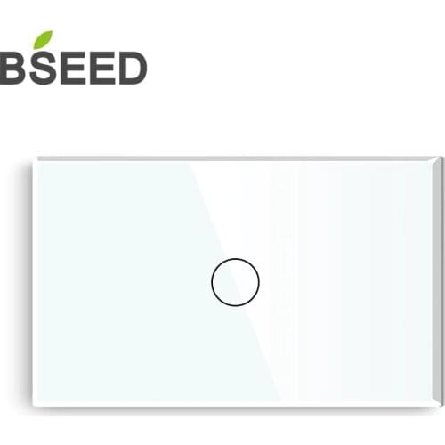 Bseed US Touch Switch 1 Gang 1/2 Way Light Switch Wall Switch White Crystal Class Panel 3 Colors Smart Switch