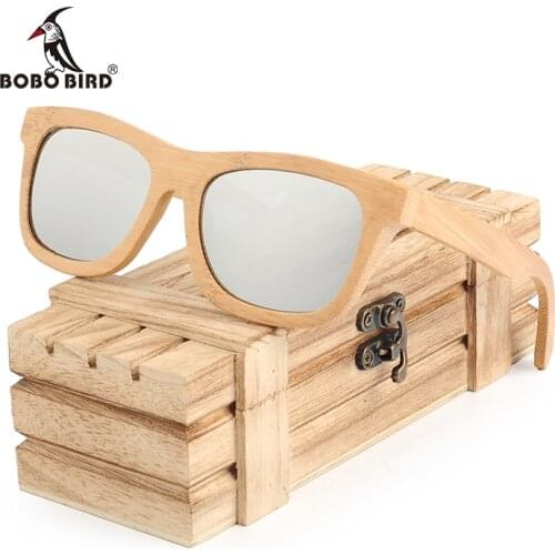 Lunette soleil femme BOBO BIRD Polarized Sunglasses Women Bamboo Frame Glasses Men Fashion Eyewear Gift Box BG003