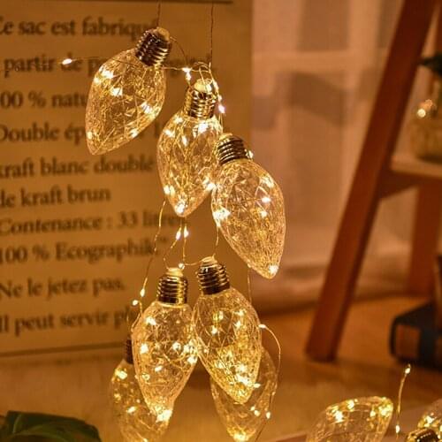 LED Copper Wire String Light Crystal Ball Solar Light String Curtain Decoration Silver Party Festival Decorative Lamp Bulb