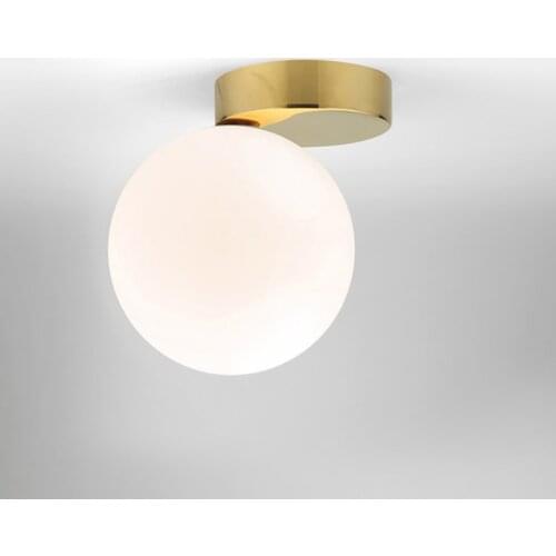 Gold Glass Ball Ceiling Lamp Led White Globe Round Light Fixtures Wall Mounted Lighting Lustre Wall Lights for Home Living Room