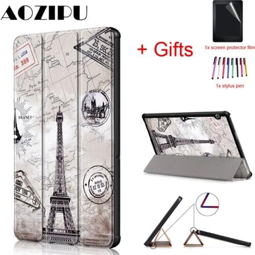 Ultra Slim Case for Huawei MediaPad T5 10 AGS2-W09 AGS2-L09 AGS2-L03 AGS2-W19 10.1" Tablet Flip Funda Protective Cover+Film+Pen