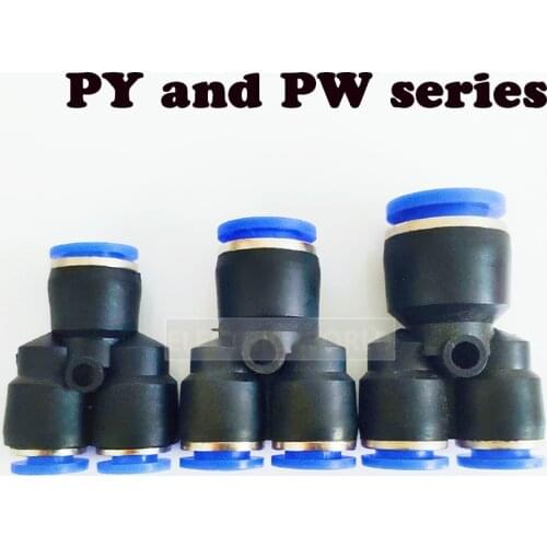 Air Pneumatic3 Way Port Y Shape 12mm 8mm 10mm 6mm 4mm OD Hose Tube Push in Gas Plastic Pipe Fitting Connectors Quick Fittings