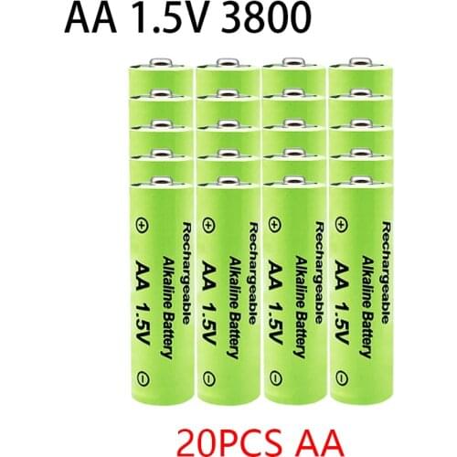 1-20pcs 1.5V AA battery 3800mAh Rechargeable battery NI-MH 1.5 V AA battery for Clocks mice computers toys so on+free shipping