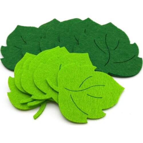 10PCS Random Color Leaf Non-woven Felt Green Tree Leaves Patch Appliques DIY Wall Craft Accessories Supplies