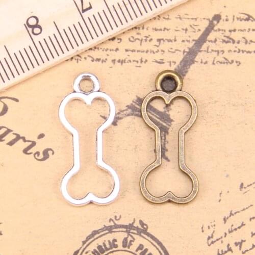30pcs Charms hollow dog bone 25x11mm Antique Pendants,Vintage Tibetan Silver Jewelry,DIY for bracelet necklace