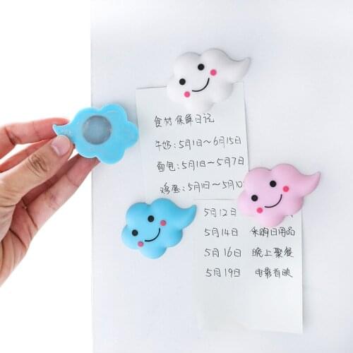 2PCS Cute Clouds Fridge Magnet Furniture Door Handle Collision Avoidance Mat 3D Leave Message Stick Home Refrigerator Decoration