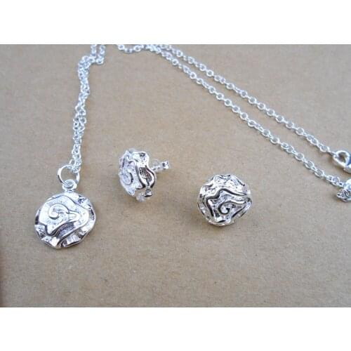 2 Turkish rose earrings and necklace for African-American wedding jewelry festive gift ladies