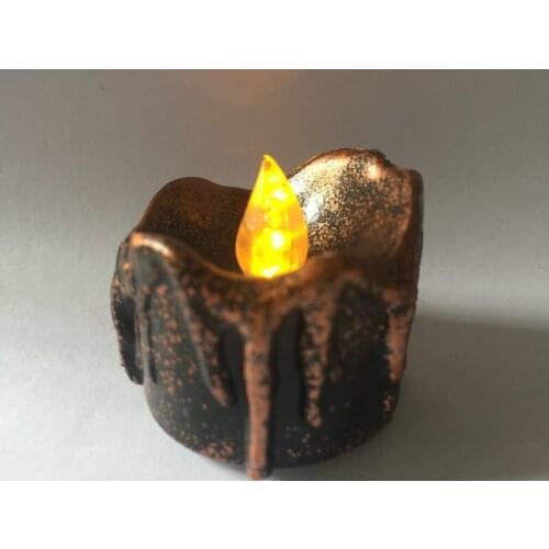 200pcs Flickering LED Tea Light Candle dipped Wax Battery Operated Brown Votive tealight Wedding Xmas Home Party DIY decor-Amber