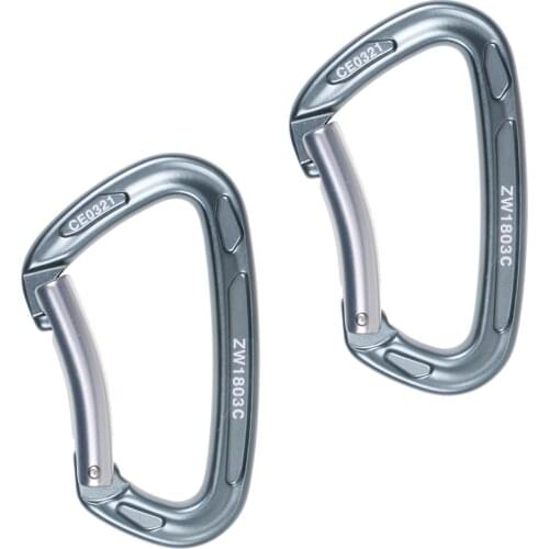 2x Aluminum Outdoor Rock Climbing Rappelling Carabiner Spring Snap Clip Hook 24KN Anti-skidding Ultra Durable