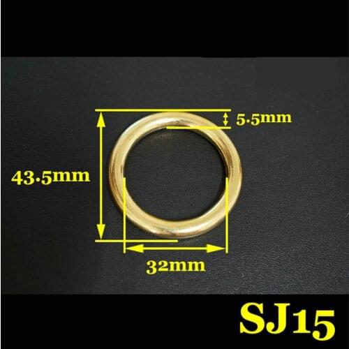 50PCS/LOT 32X43.5X5.5MM Round O Ring Yellow Copper Brass Material Forged And Seamless Hardware Accessories
