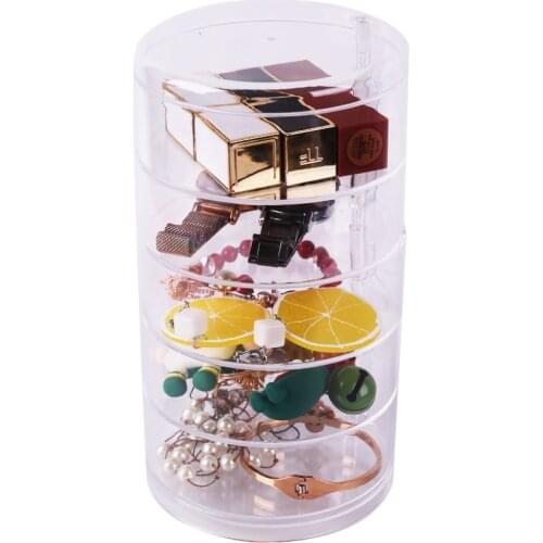 Hair accessories head rope storage rotating transparent box earrings earrings hair clips hairpin rubber band lipstick finishing