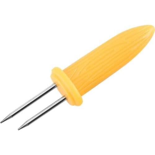 Safe Corn On The Cob Holders Skewers Needle Prongs For BBQ Barbecue Stainless Steel Portable Corn Fork Holder Corn Skewer