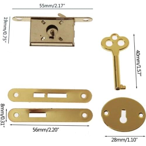 Bronze Full Mortise Locks Small Jewelry Box Decorative Antique Locks Replacement