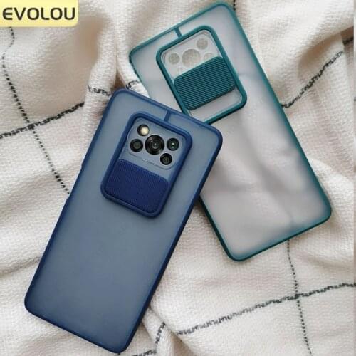 For xiaomi POCO X3 NFC case Slide Camera Lens Protection Phone Case for xiaomi Poco x3 Mi 10T Pro Lite m3 Matte Back phone Cover