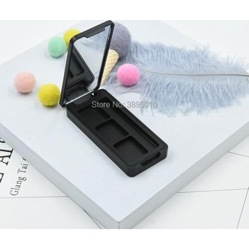 3 Grids Black Empty Eyeshadow Lipstick Powder Box Case Cosmetic Packing DIY Eyeshadow Powder Cosmetics F256