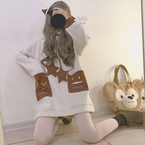 Deeptown Vintage Hoodie Autumn Winter Clothes Women Korean Style Kawaii Sweatshirt Long Sleeve Tops Women Cute Splice Hoodies